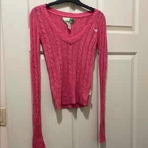 Hollister Pink Cable Knit Sweater (sz xs)